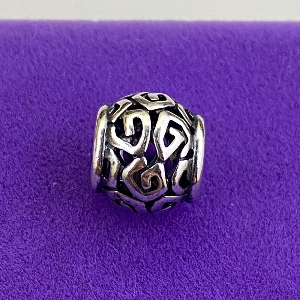 💛 Retired Authentic PANDORA Sterling Silver Filigree Spiral Bead Charm 790453